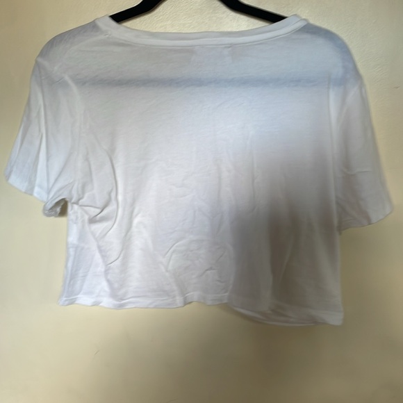 Urban Outfitters white cut off twisted bottom tee. Large. Nice condition. Soft - Picture 3 of 6